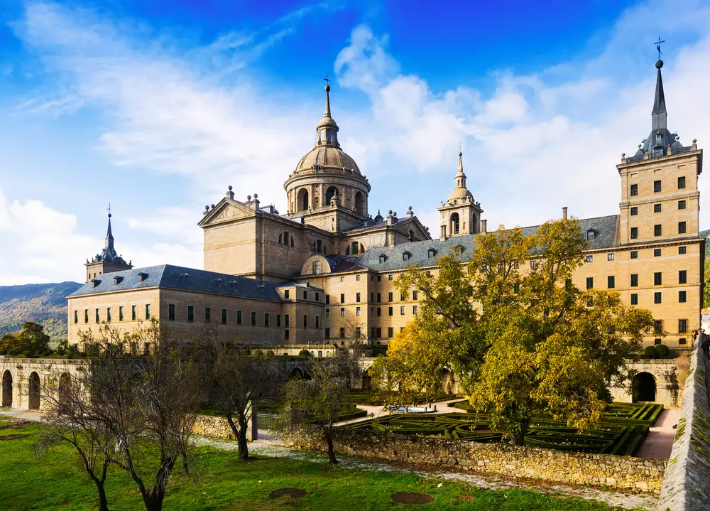 El Escorial. View of Royal Palace in autumn. Spain