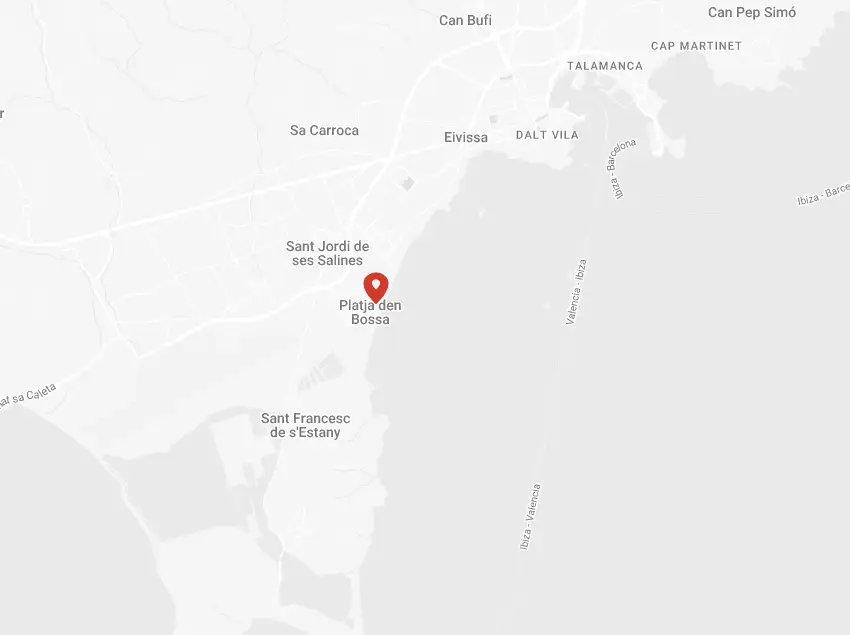 Mapa Ushuaïa Ibiza Beach Hotel 