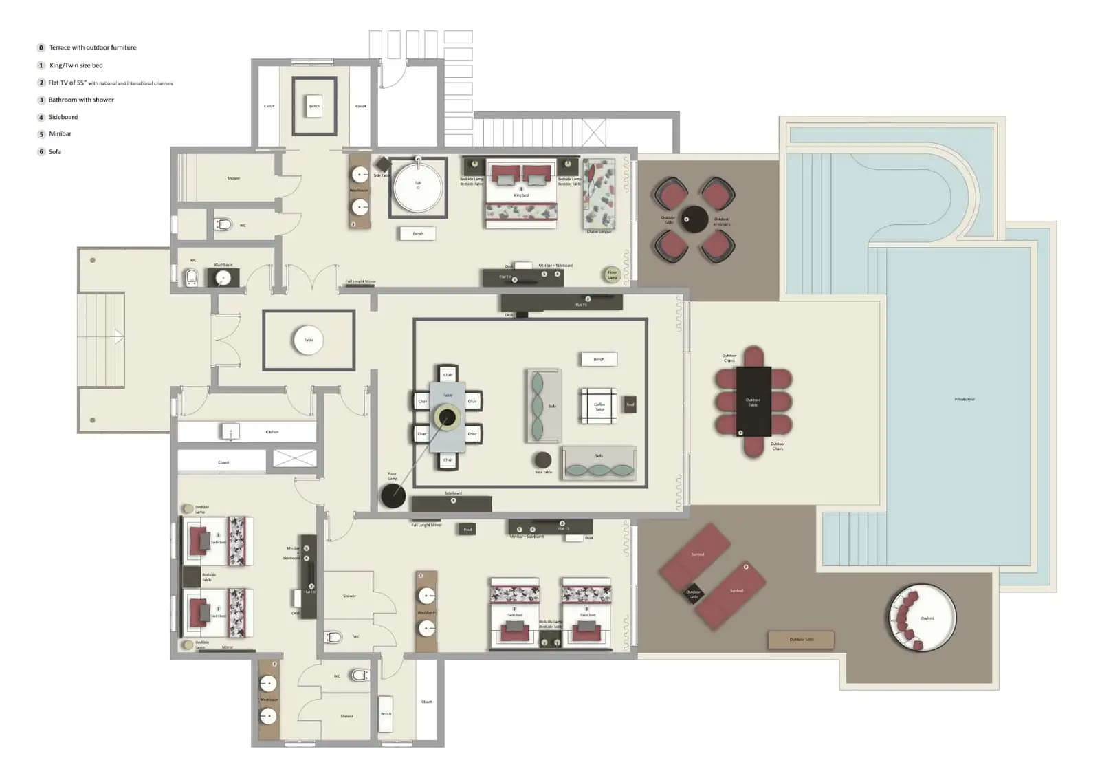 Grand Palladium Kantenah Resort & Spa_Plano habitación Residence Suite Beachfront