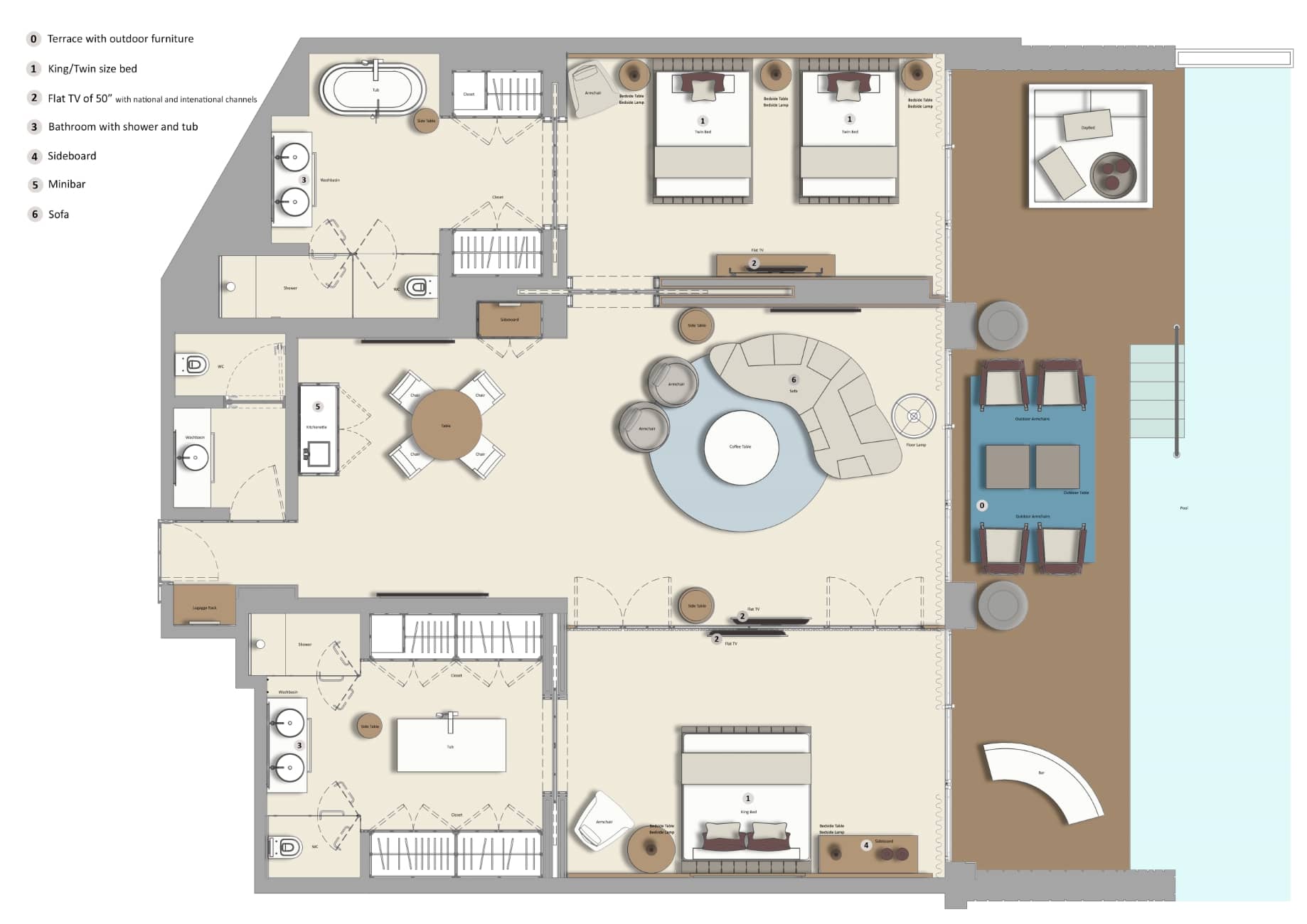 Grand Palladium Costa Mujeres Resort & Spa_Plano habitación Signature Suite swim up