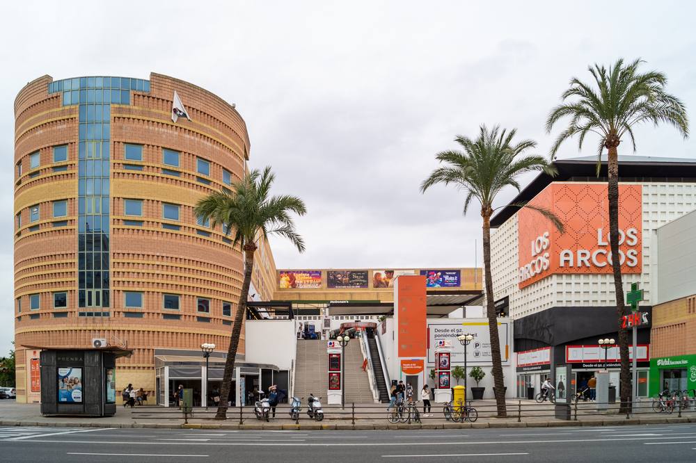 Seville, Andalusia/Spain; November 13th 2020: Los Arcos shopping center in Seville. Emblematic place in the city to do all kinds of shopping, especially clothes, jewelry and cosmetics.